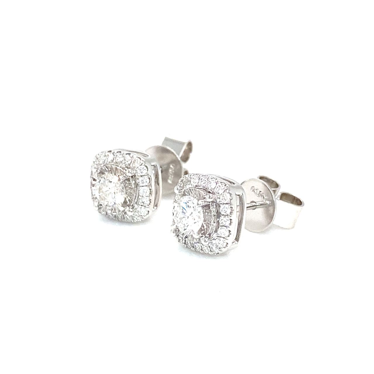 18K White Gold Diamond Earring