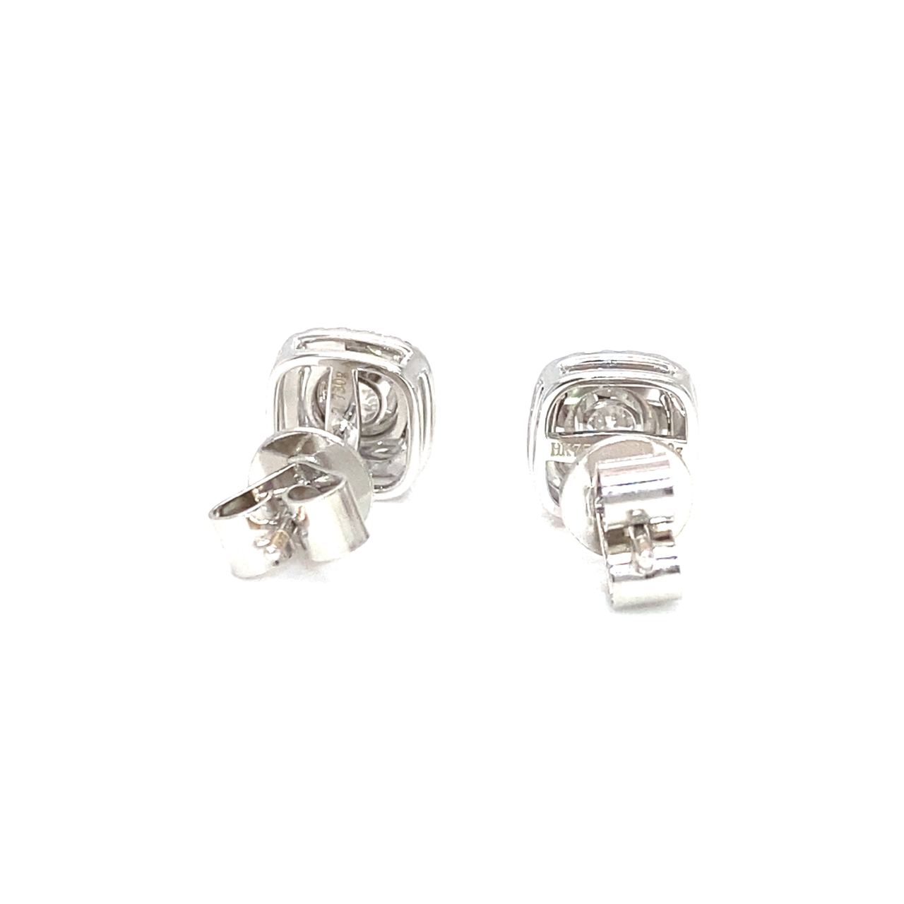 18K White Gold Diamond Earring