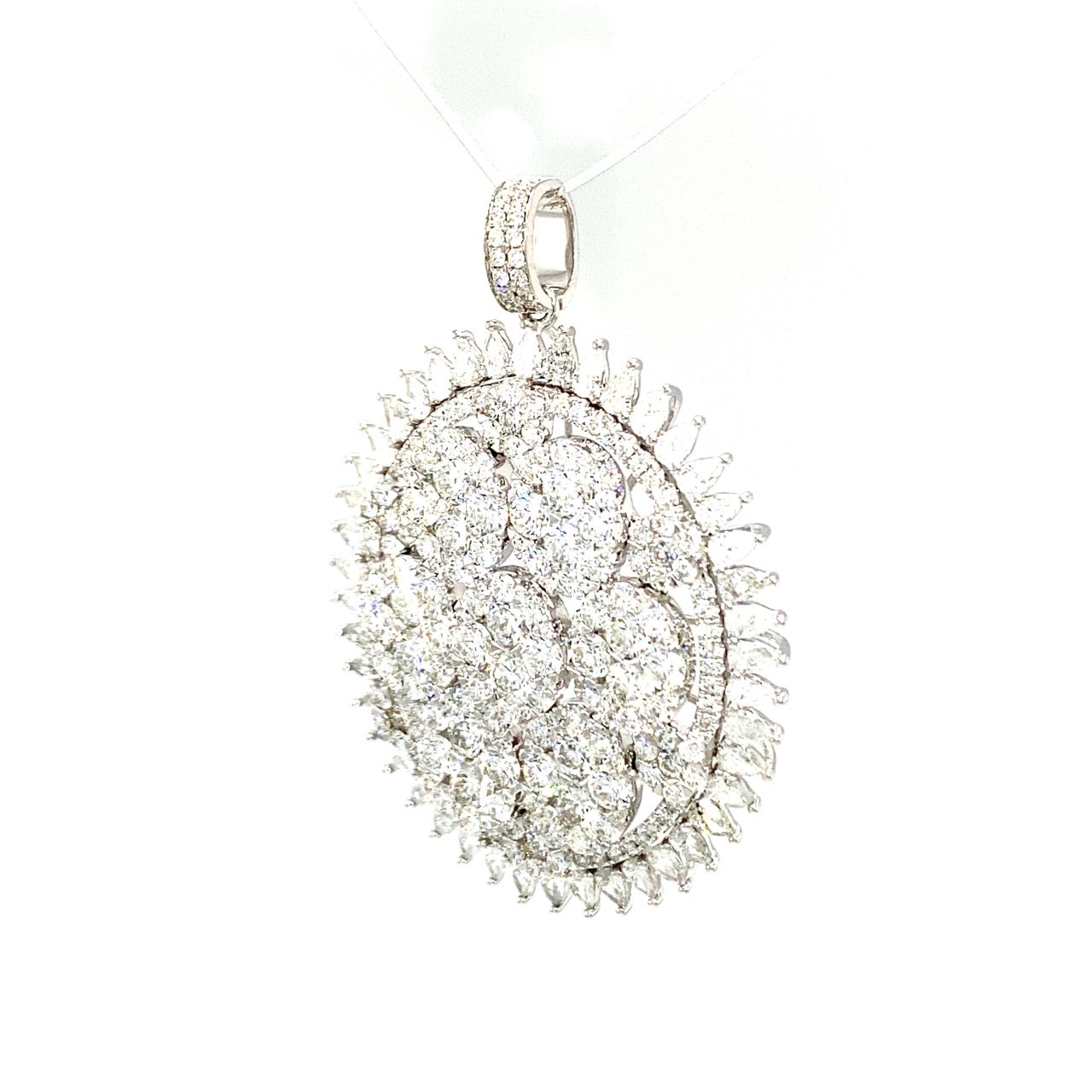 18K White Gold Diamond Pendant