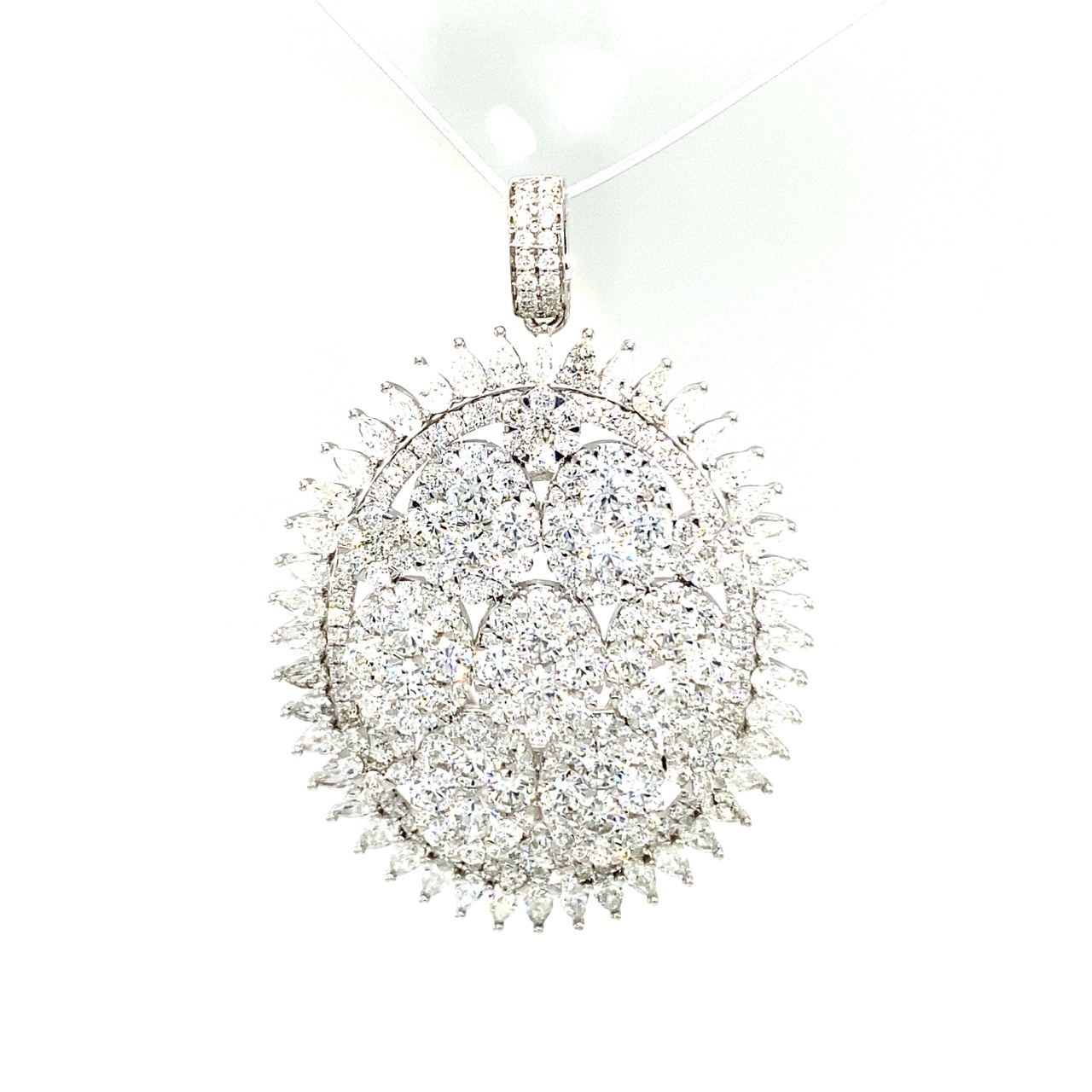 18K White Gold Diamond Pendant