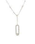 18K White Gold Pin Full Diamond Necklace