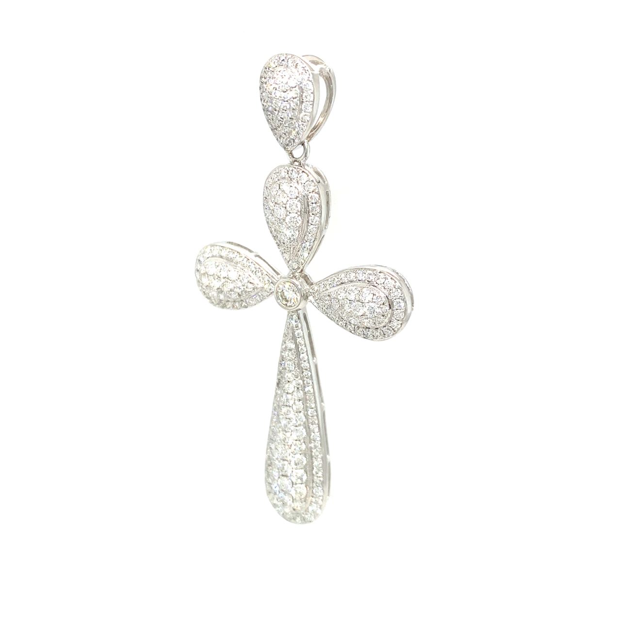 18K White Gold Diamond Pendant