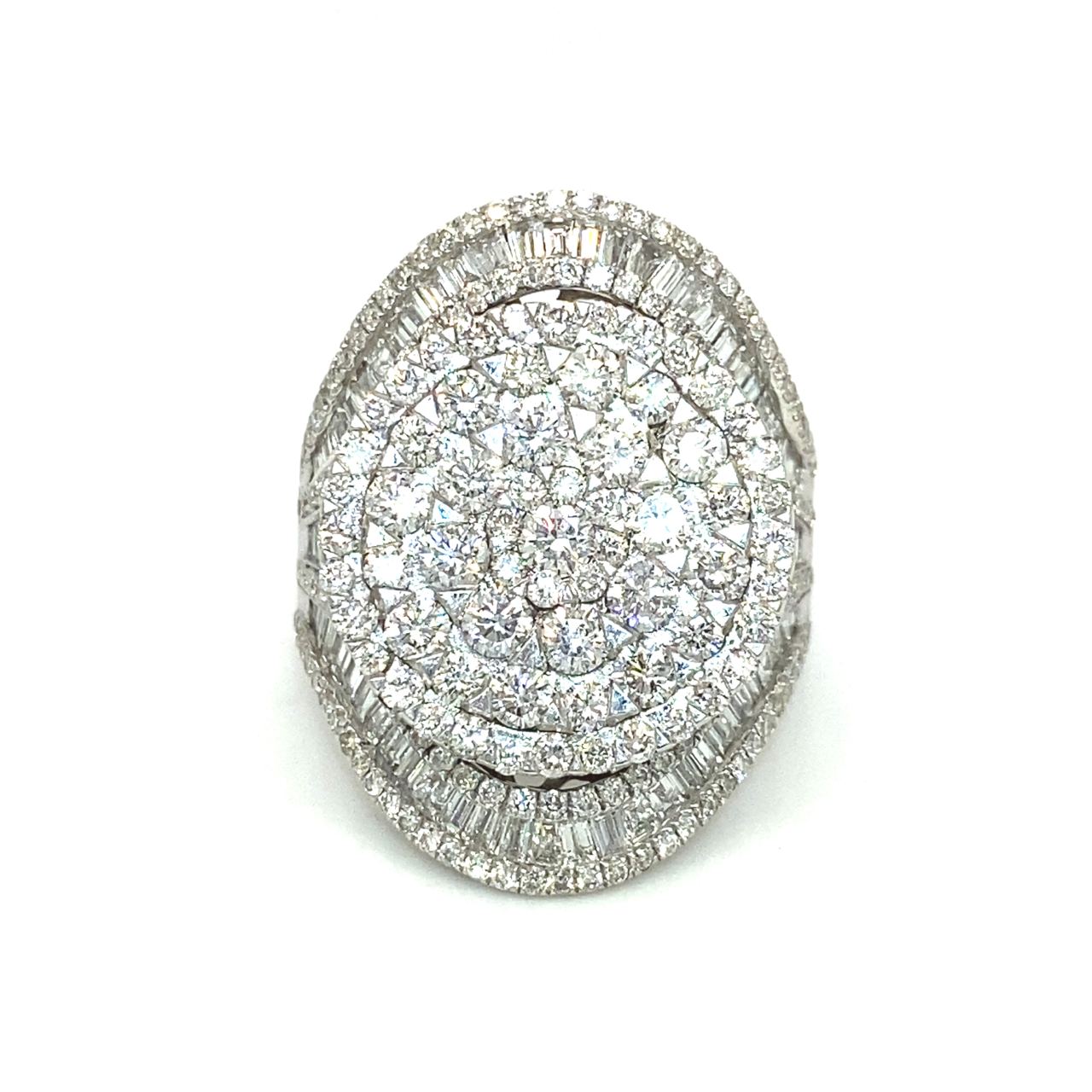 18K White Gold Max Theatre Lotus Cluster Diamond Ring