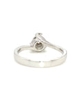 18K White Gold  Three Prongs Illusion Swirl Diamond Ring