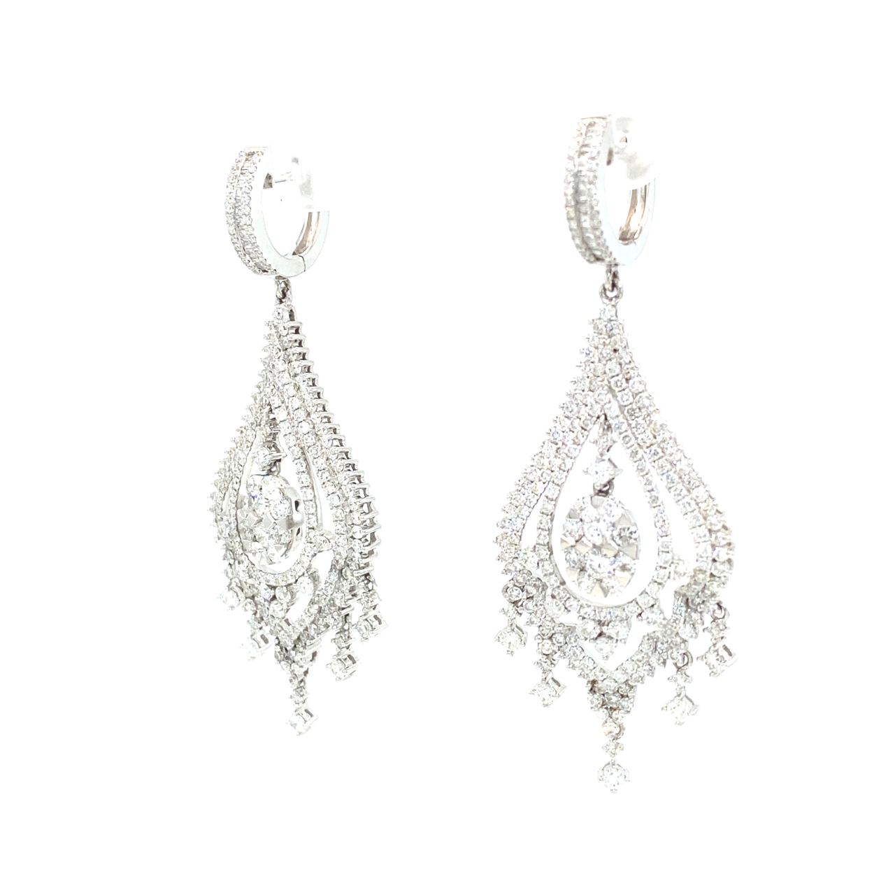 18K White Gold Max Chandelier Diamond Earrings