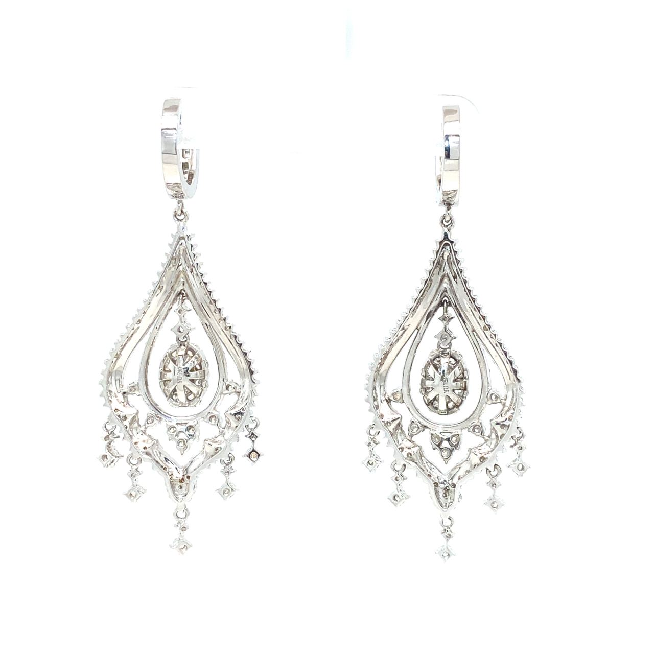 18K White Gold Max Chandelier Diamond Earrings