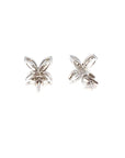 18K White Gold Marquise Flower Diamond Earrings