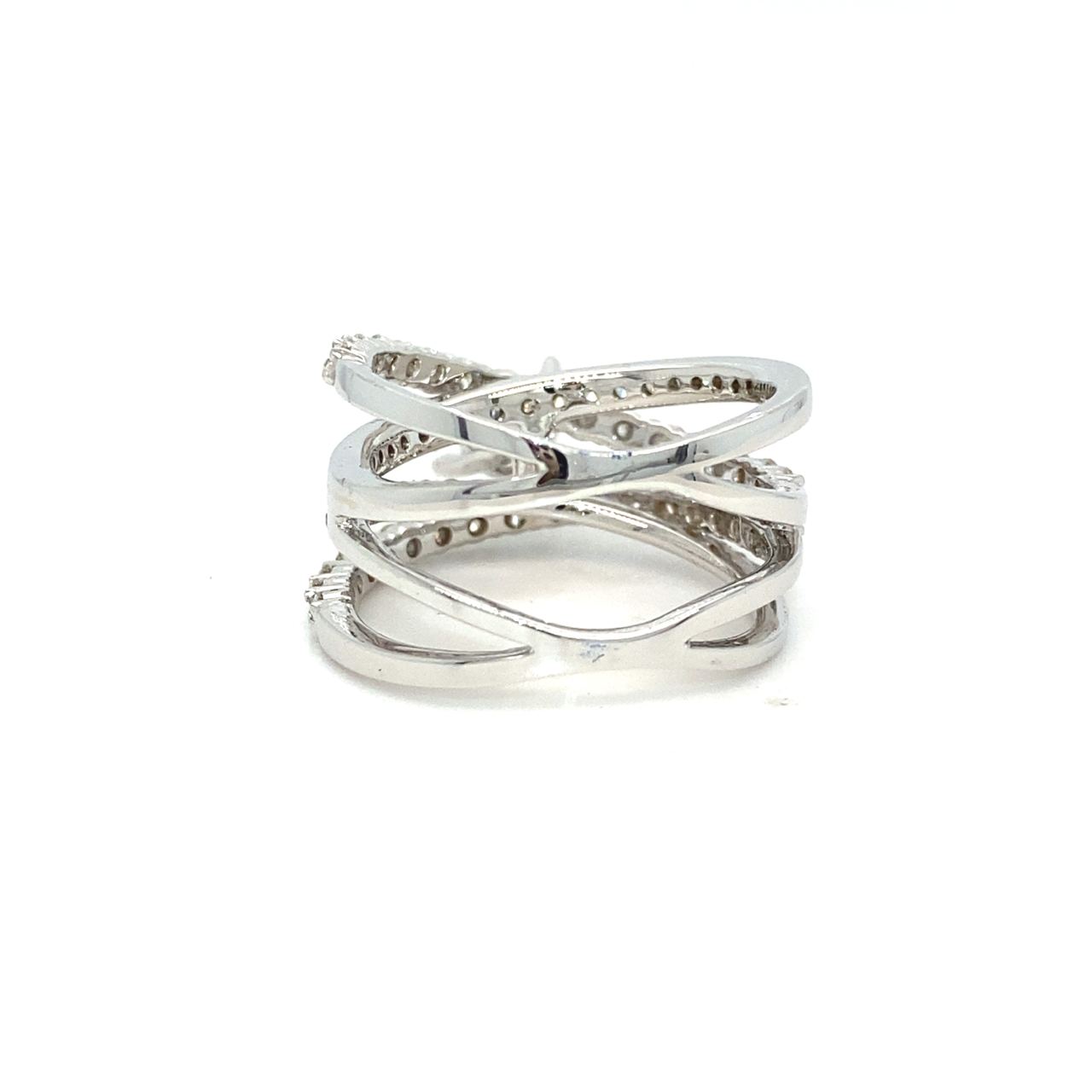18K White Gold Intertwind Carat Prongs Luxe Diamond Ring Mounting