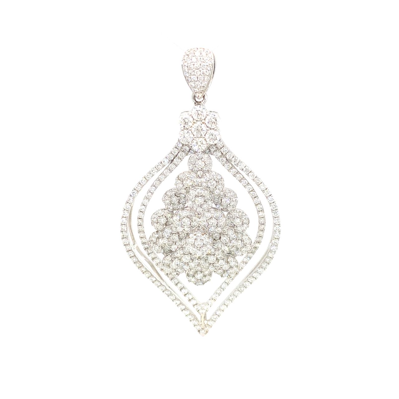 18K White Gold Diamond Pendant