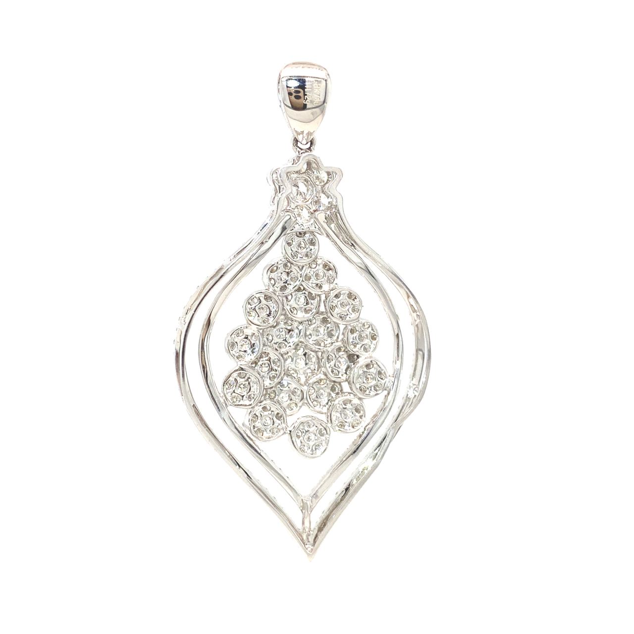 18K White Gold Diamond Pendant