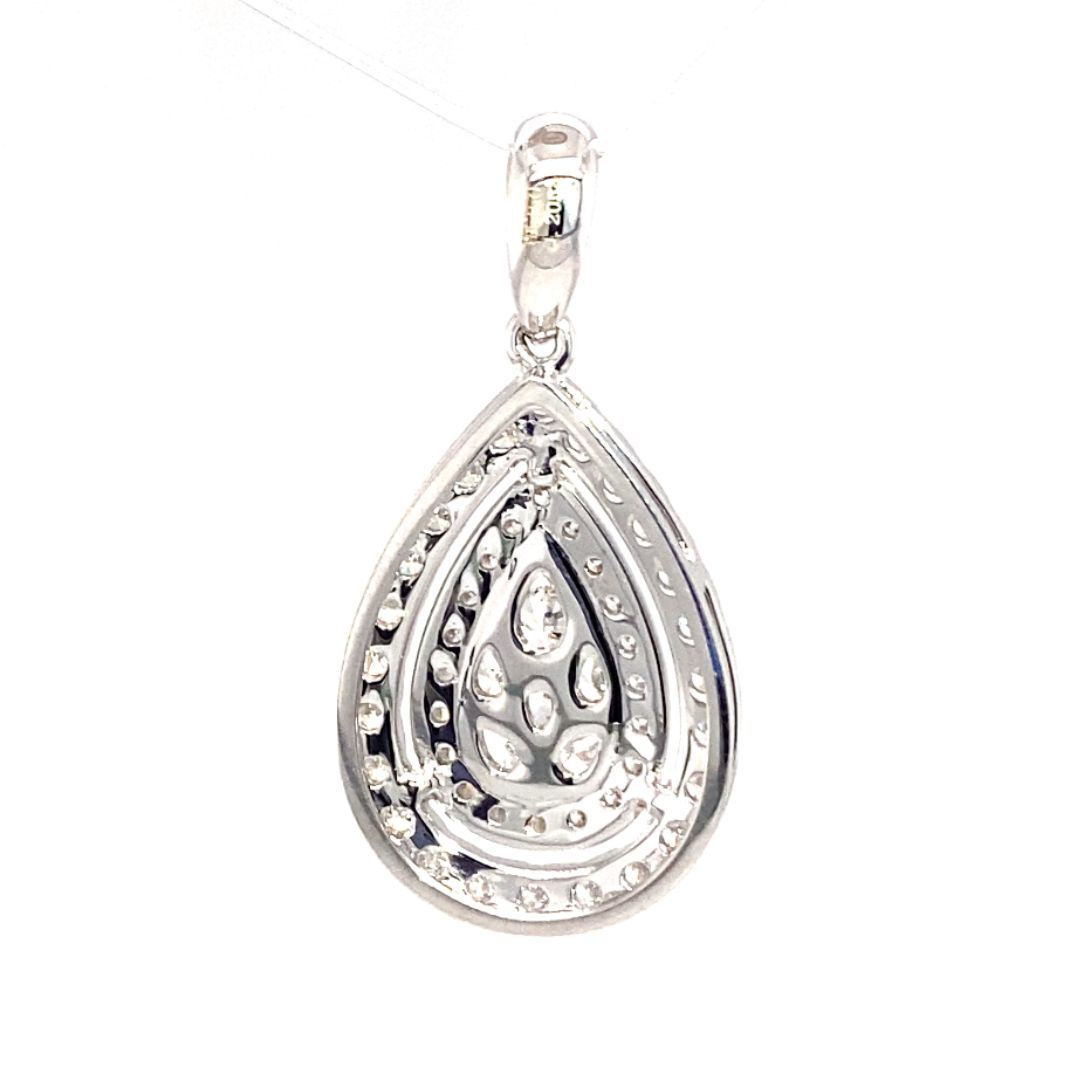 18K White Gold Diamond Pendant