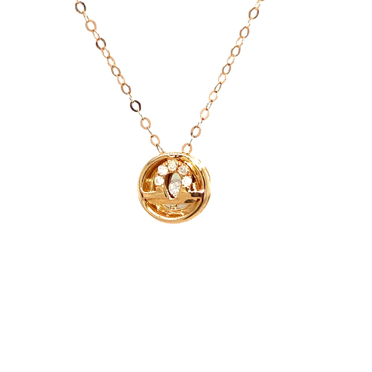 18K Rose Gold Circle Libra Diamond Necklace