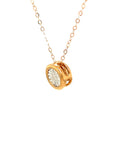 18K Rose Gold Circle Libra Diamond Necklace
