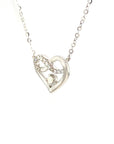 18K White Gold Twisted Heart Diamond Necklace
