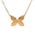 18K Rose Gold 3D Butterfly Full Diamond Charms Pendant