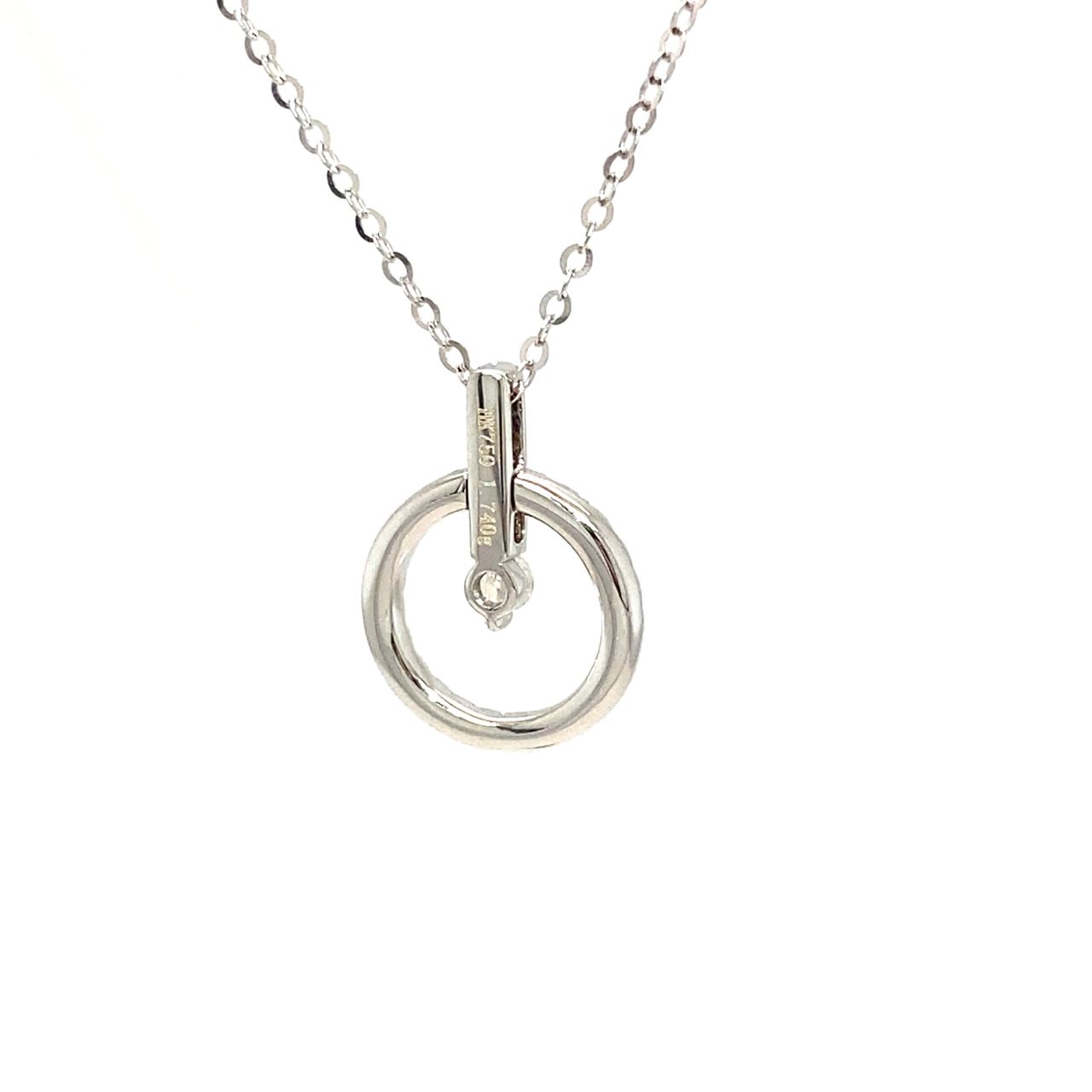 18K White Gold Full Circle Diamond Necklace