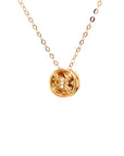 18K Rose Gold Circle Pisces Diamond Necklace
