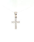 18K White Gold Cross Diamond Pendant
