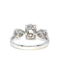 18K White Gold Pear Cluster Oval Diamond Ring