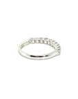 18K White Gold Semi-Eternity Diamond Pave Ring