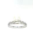 18K White Gold Wrap Ivy Mini Pearl Diamond Ring