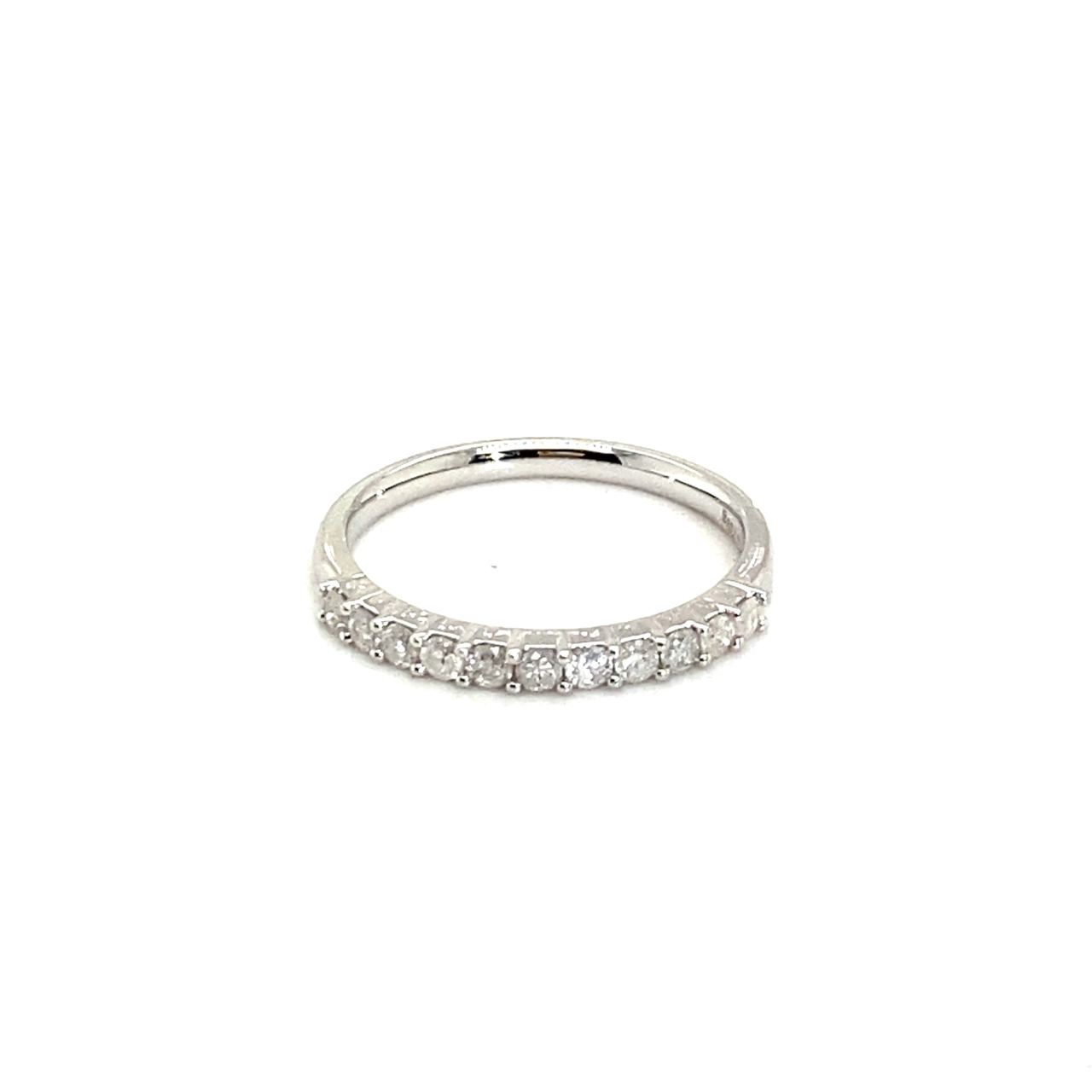 18K White Gold Simple Medium Eternity Diamond Ring
