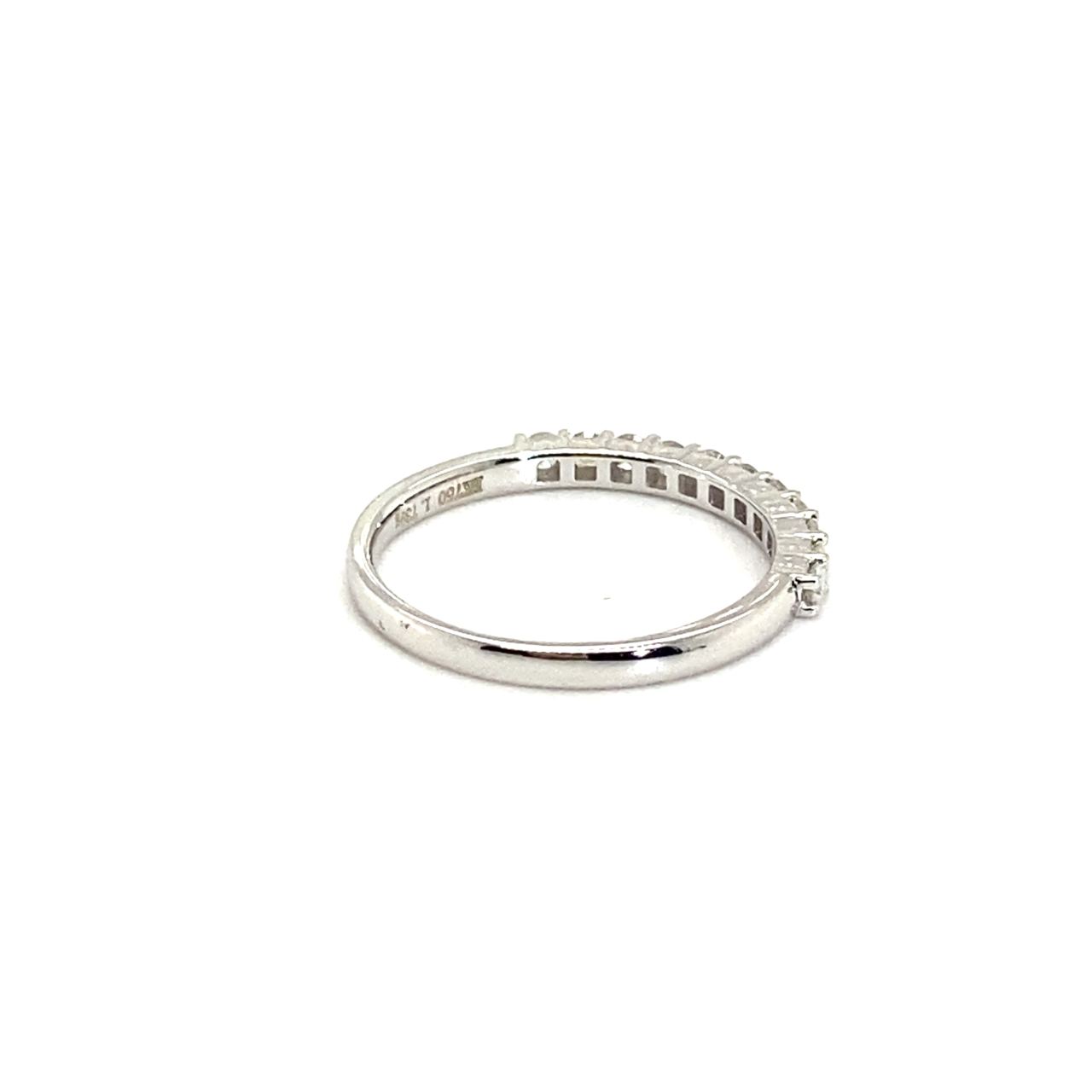 18K White Gold Simple Medium Eternity Diamond Ring