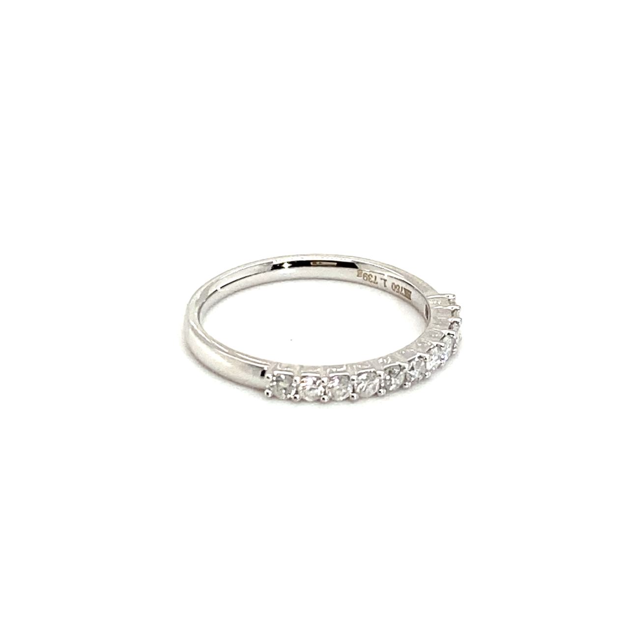 18K White Gold Simple Medium Eternity Diamond Ring