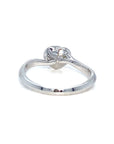 18K White Gold Heart Swirl Diamond Ring