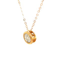 18K Rose Gold Circle Scorpio Diamond Necklace