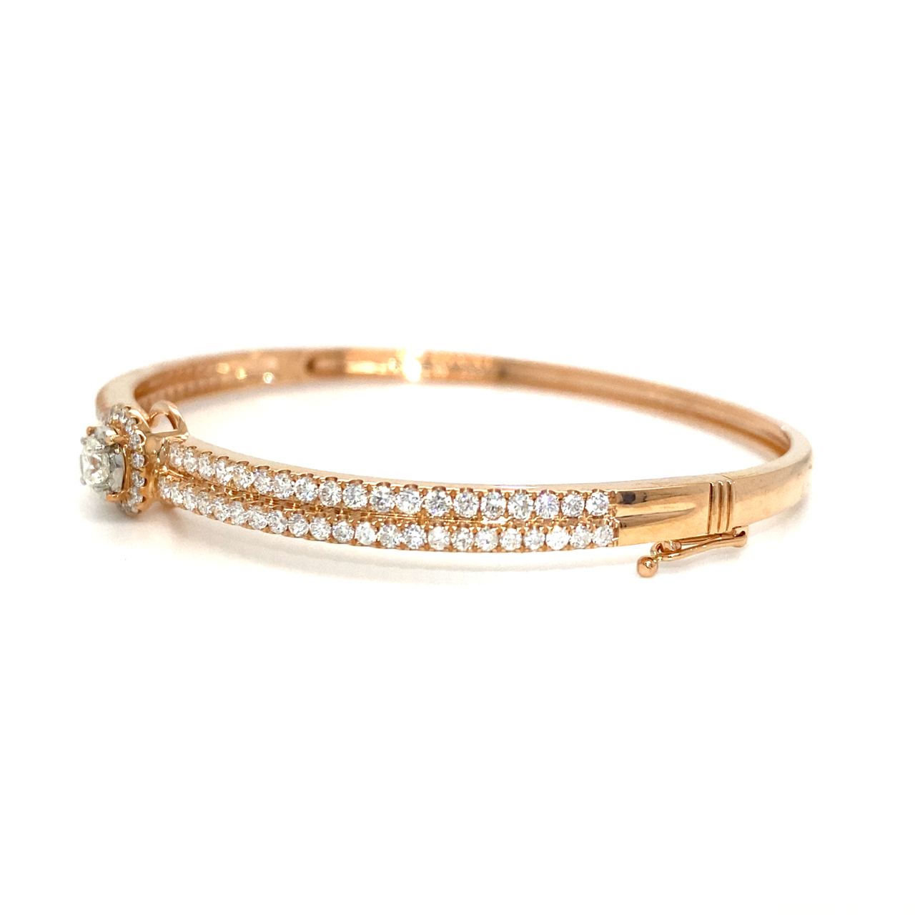 18K Rose Gold Diamond Bangle