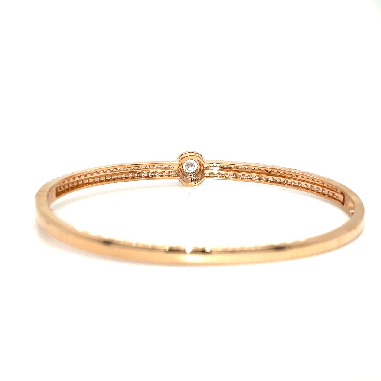 18K Rose Gold Diamond Bangle