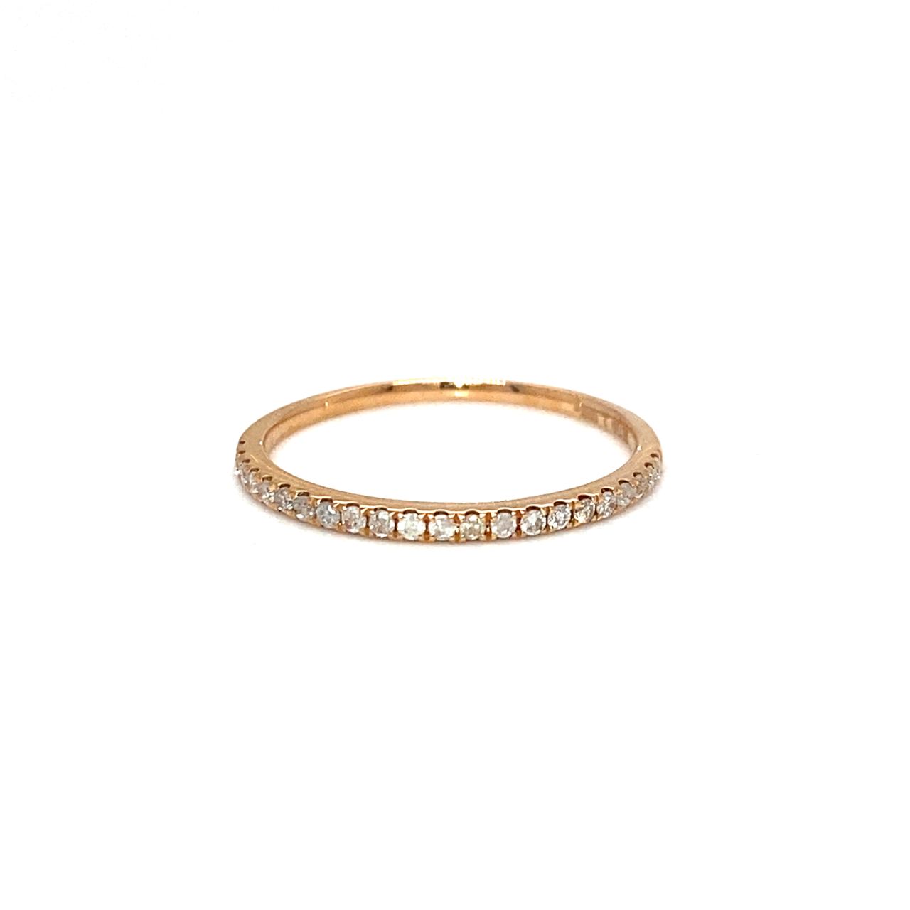 18K Rose Gold Simple Simple Danity Diamond Ring