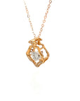 18K Rose Gold Anchor Dancing Stone Diamond Charms Pendant