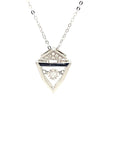 18K White Gold Sharp Pentagon Dancing Stone Diamond Necklace