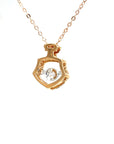 18K Rose Gold Pentagon Geometry Dancing Stone Diamond Necklace