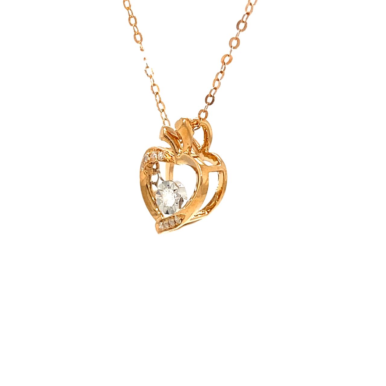 18K Rose Gold Apple Dancing Stone Diamond Necklace