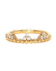 18K Rose Gold Lace Up Triple Diamond Ring