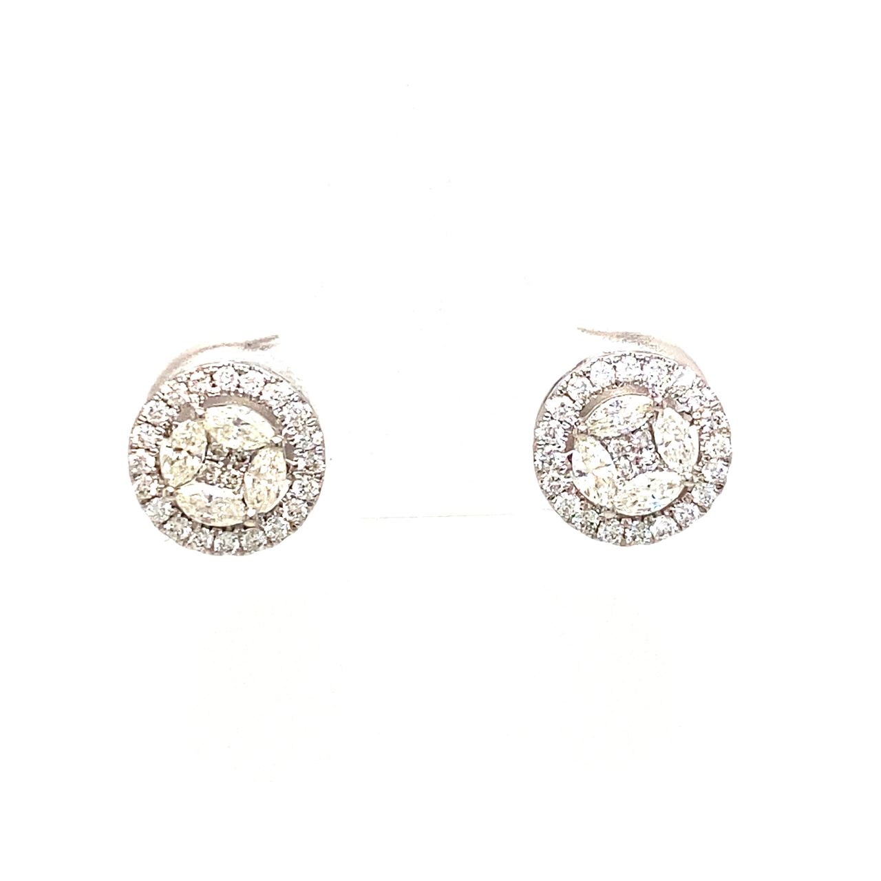 18K White Gold Diamond Earring