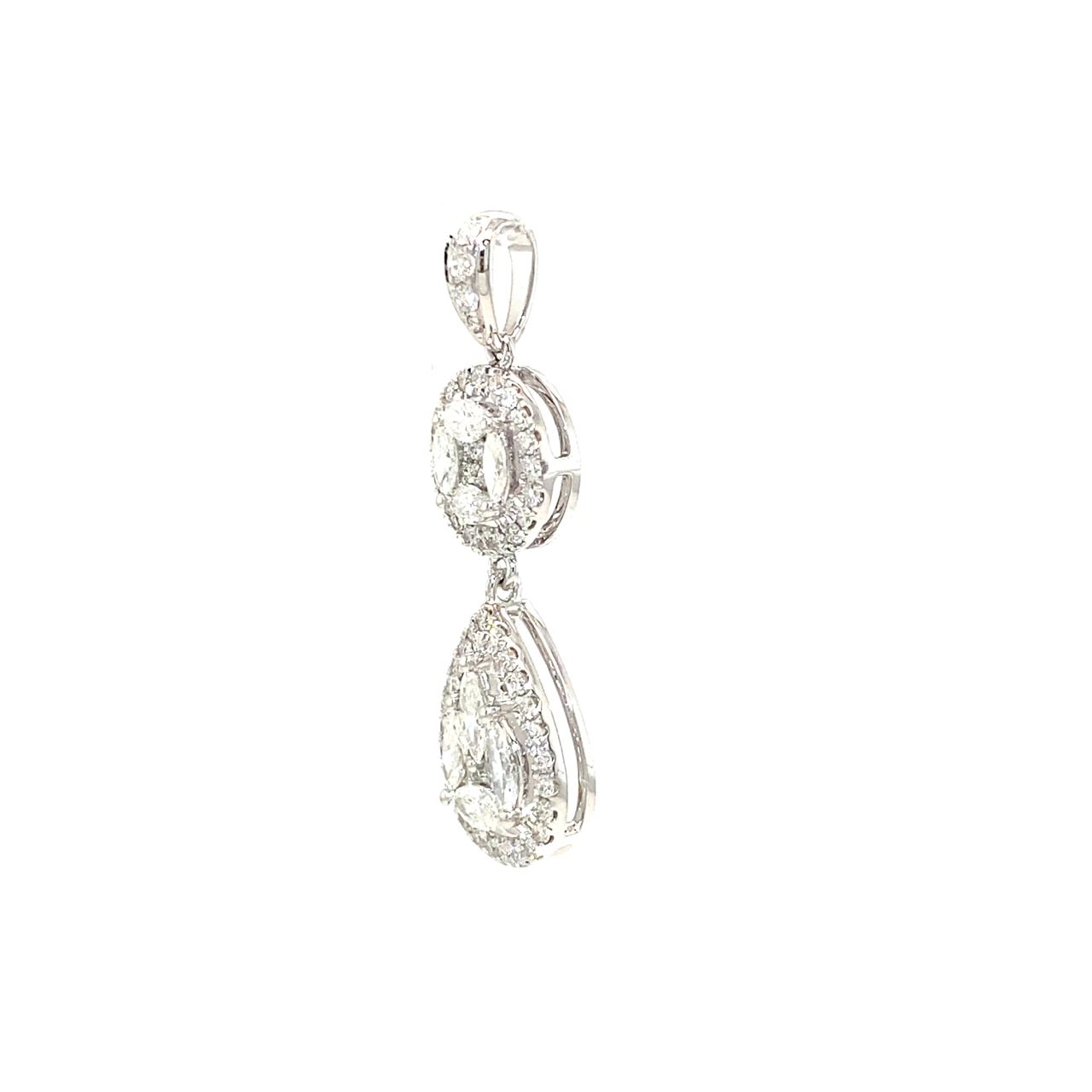 18K White Gold Diamond Pendant