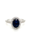 18K White Gold Diamond Sapphire Ring