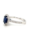 18K White Gold Diamond Sapphire Ring