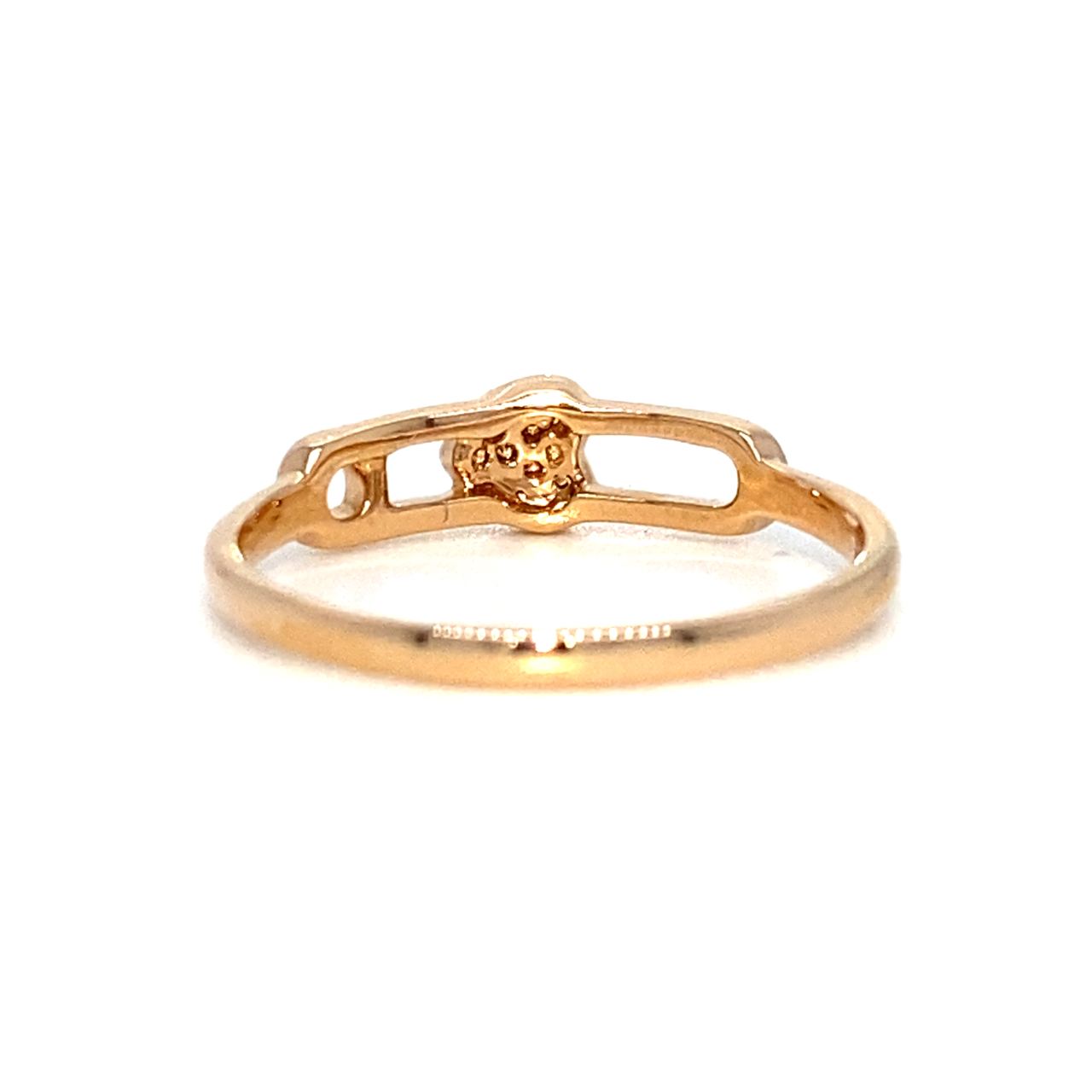 18K Rose Gold Heart Pin Diamond Ring