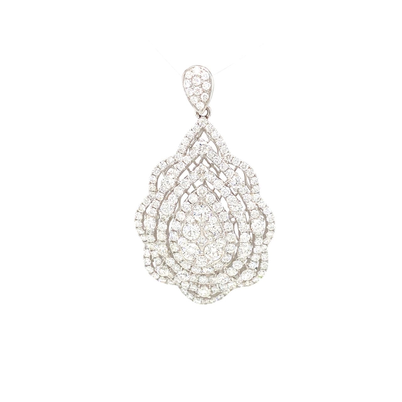 18K White Gold Diamond Pendant
