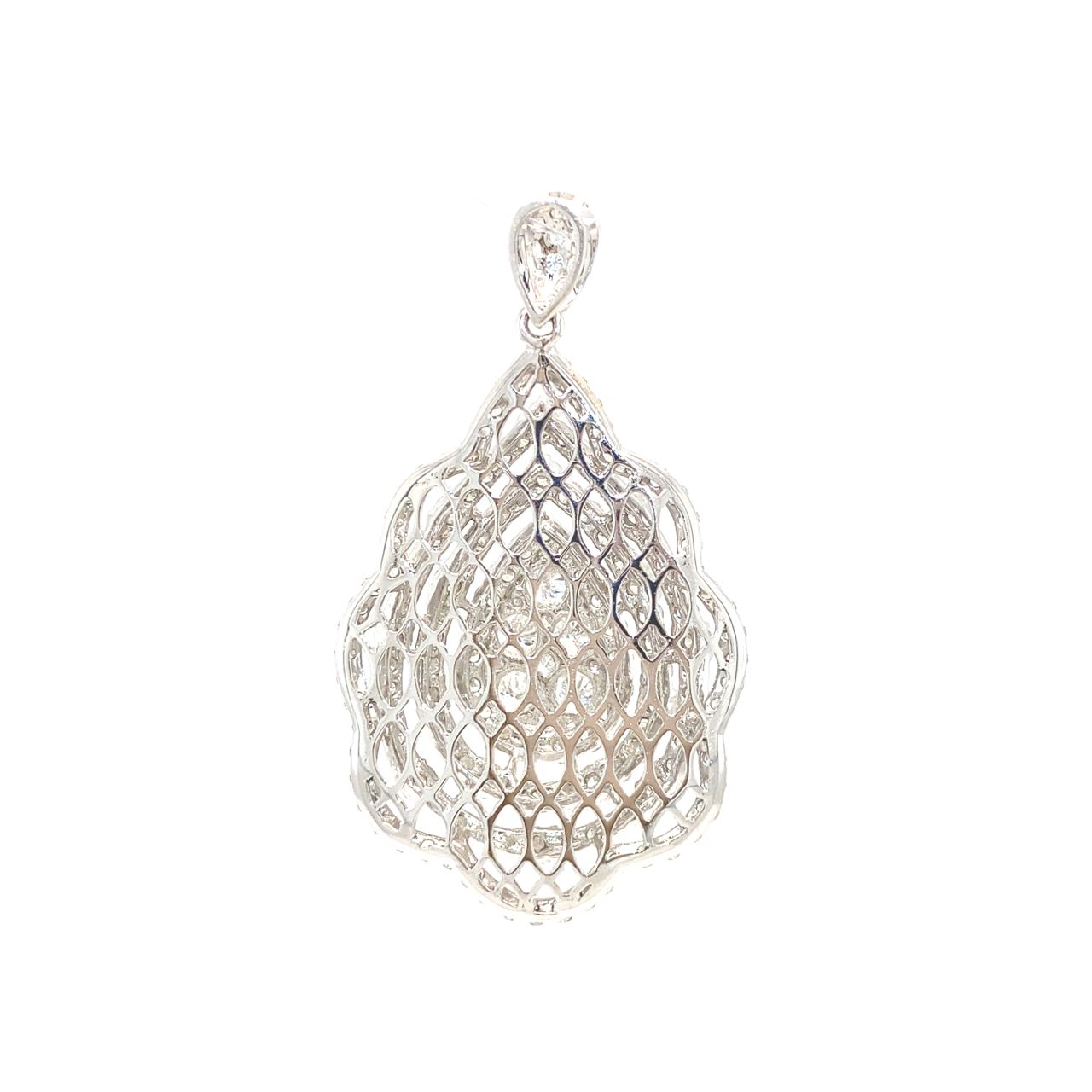 18K White Gold Diamond Pendant