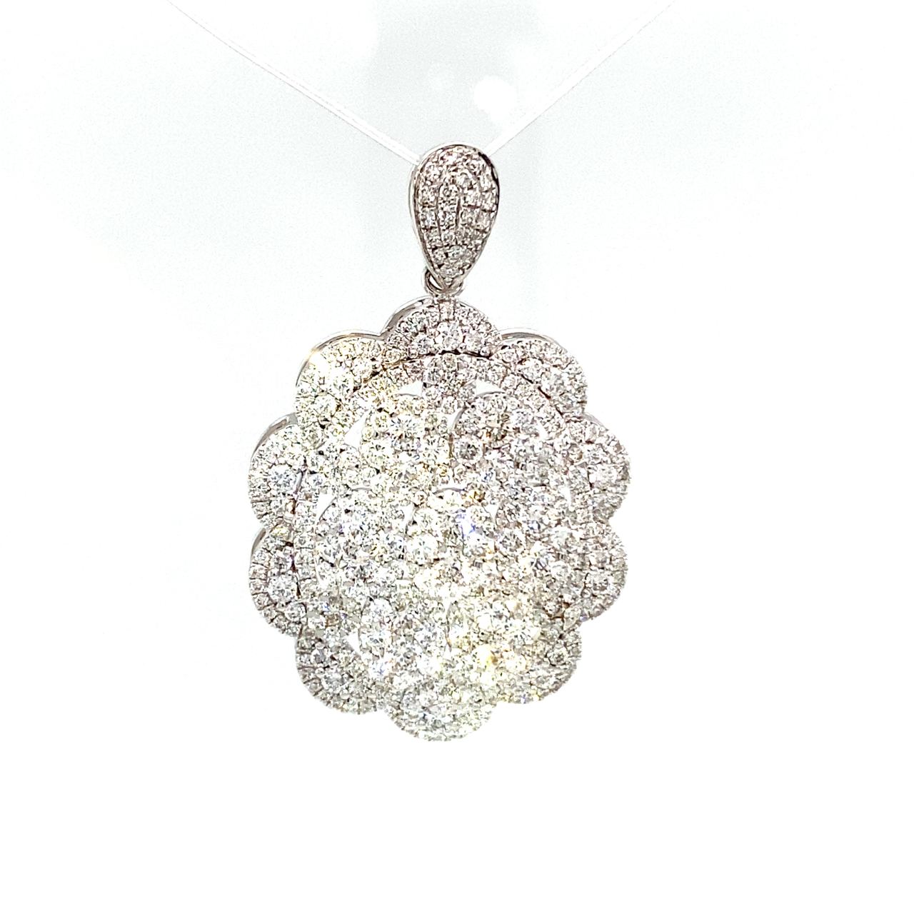 18K White Gold Diamond Pendant