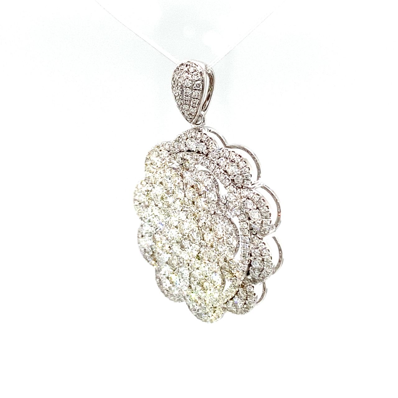18K White Gold Diamond Pendant