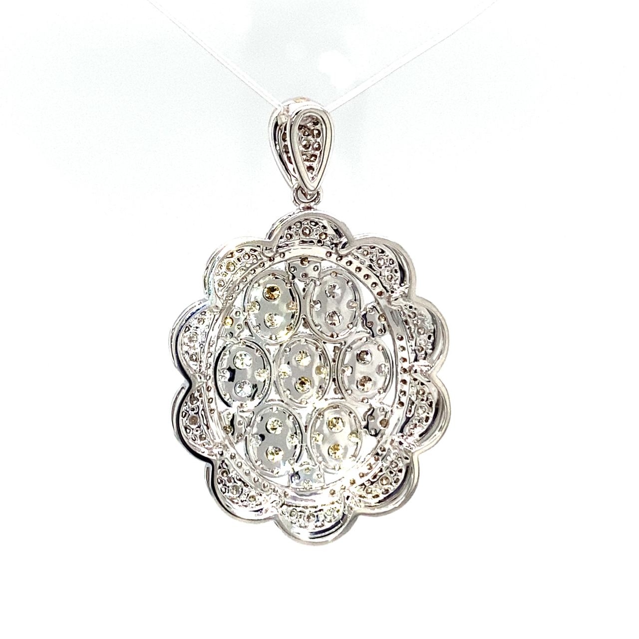 18K White Gold Diamond Pendant