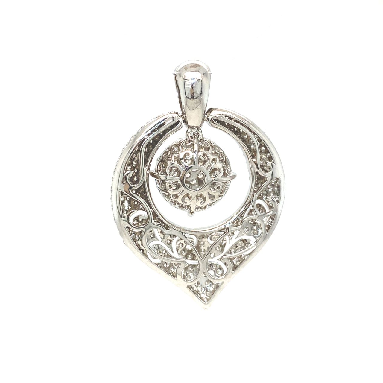 18K White Gold Diamond Pendant
