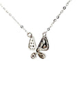 18K White Gold Petitle Butterfly Diamond Necklace